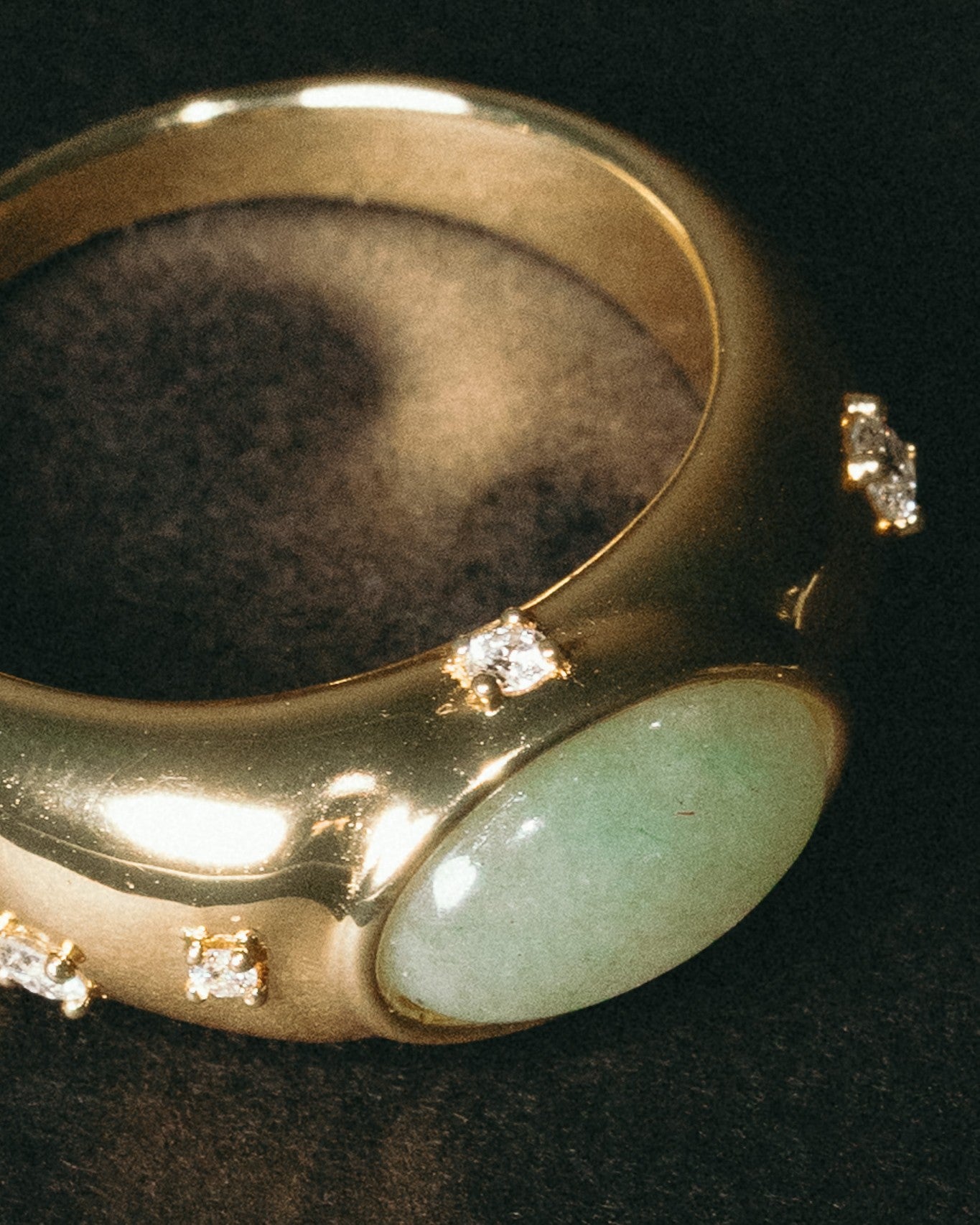 Signet Jade Ring - Gold Vermeil