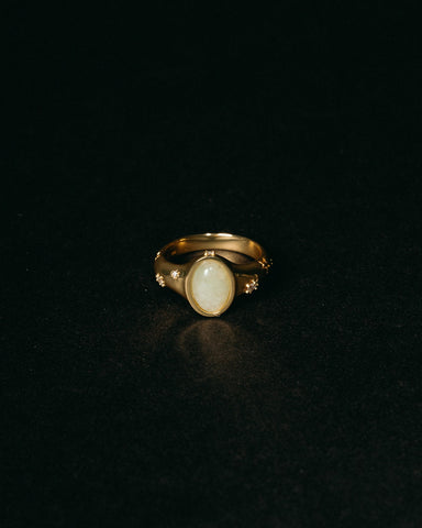 Celestial Jade Ring - Gold Vermeil