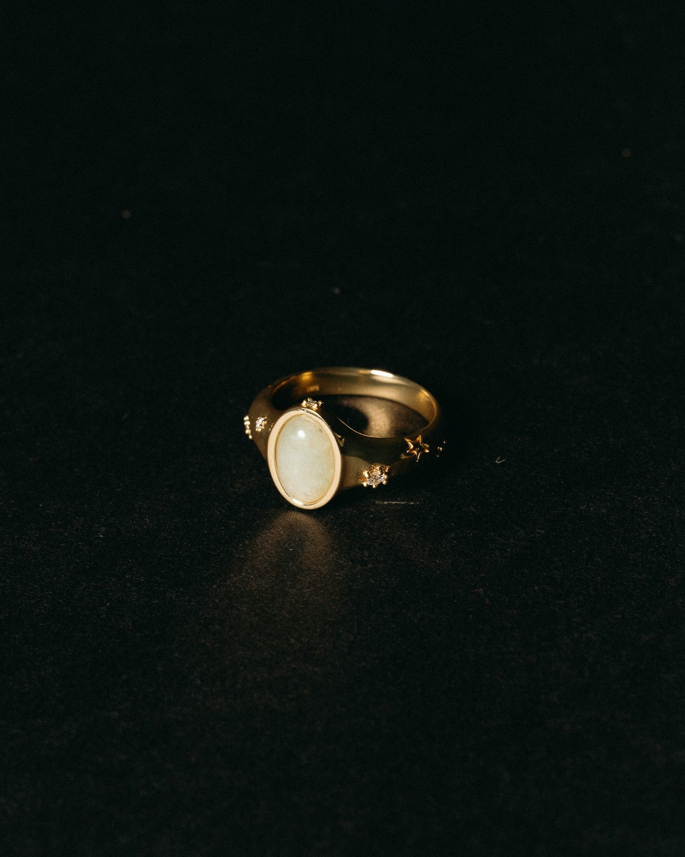Celestial Jade Ring - Gold Vermeil