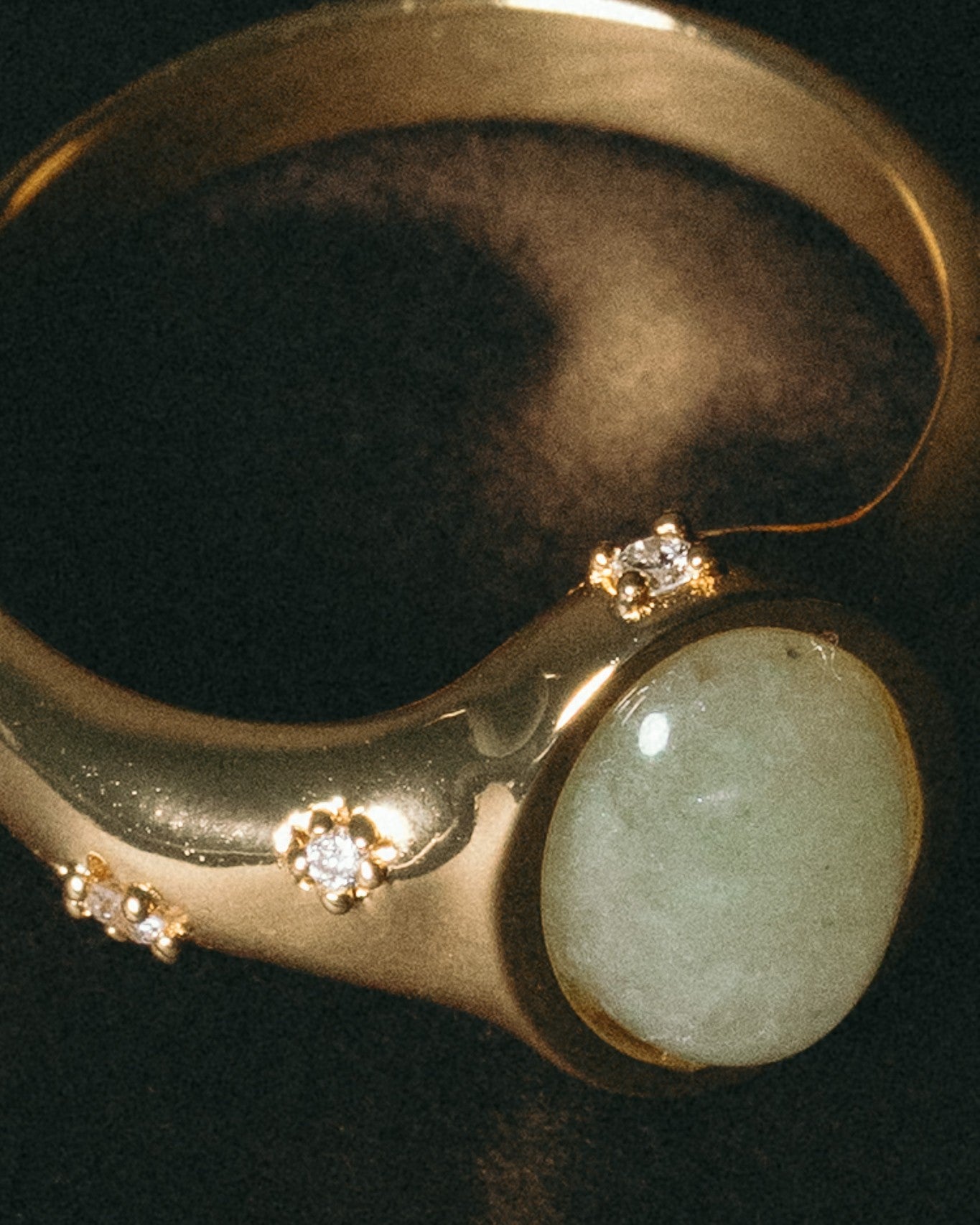 Celestial Jade Ring - Gold Vermeil