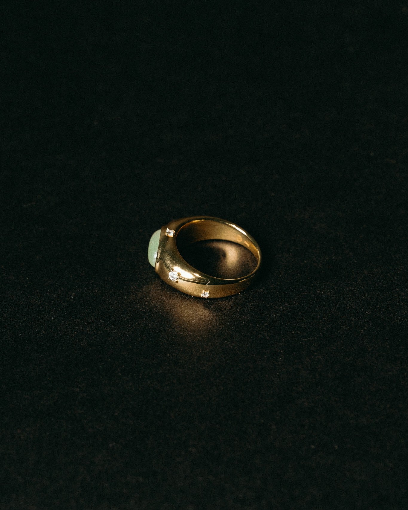 Signet Jade Ring - Gold Vermeil
