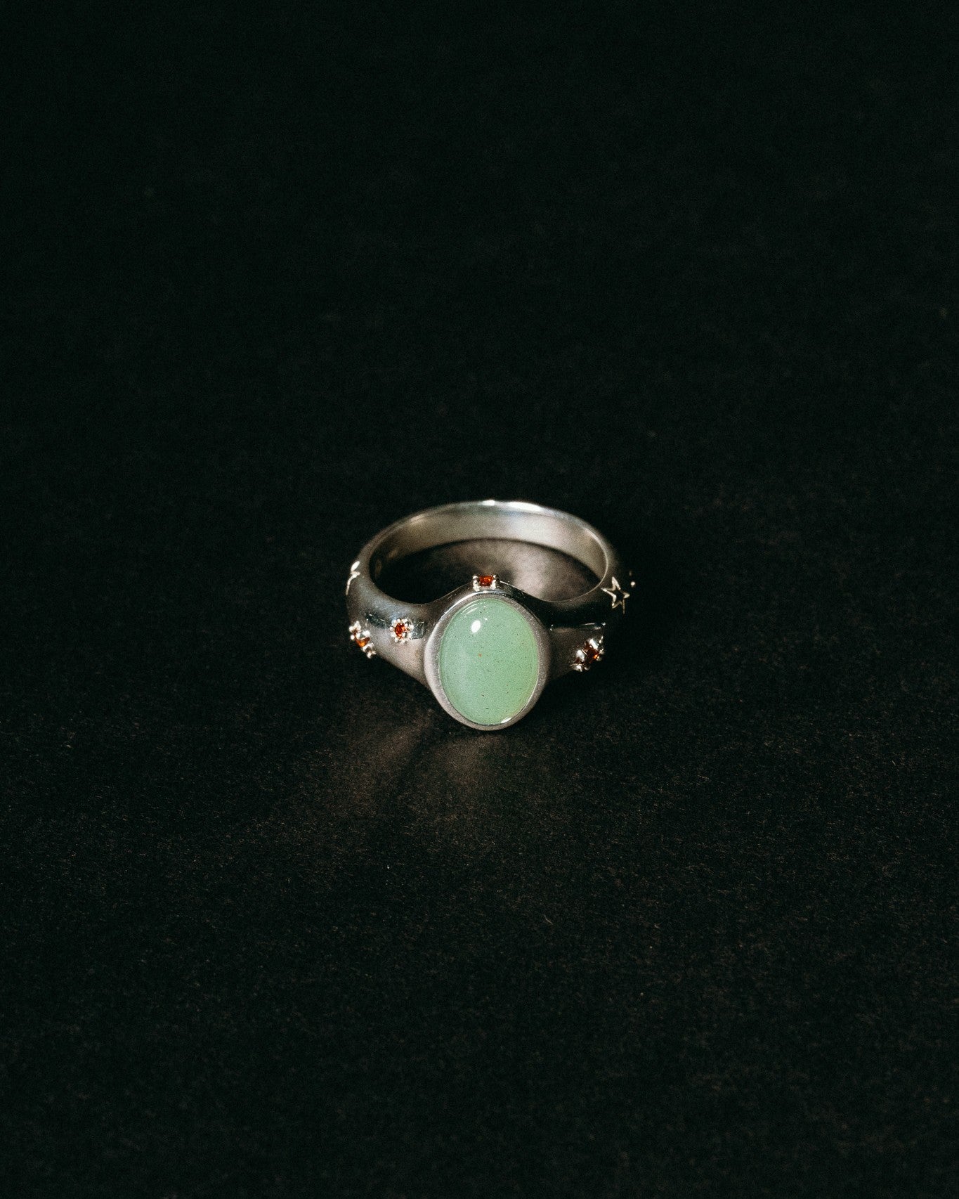 Celestial Jade Ring - Sterling Silver