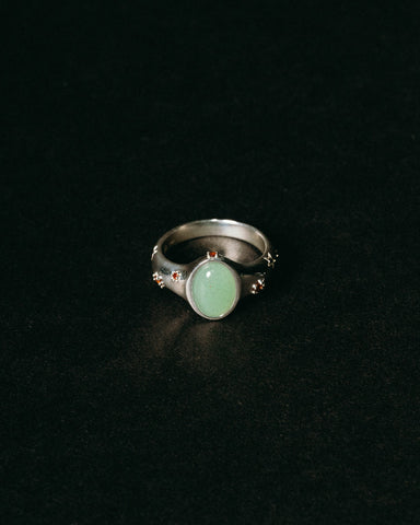Celestial Jade Ring - Sterling Silver