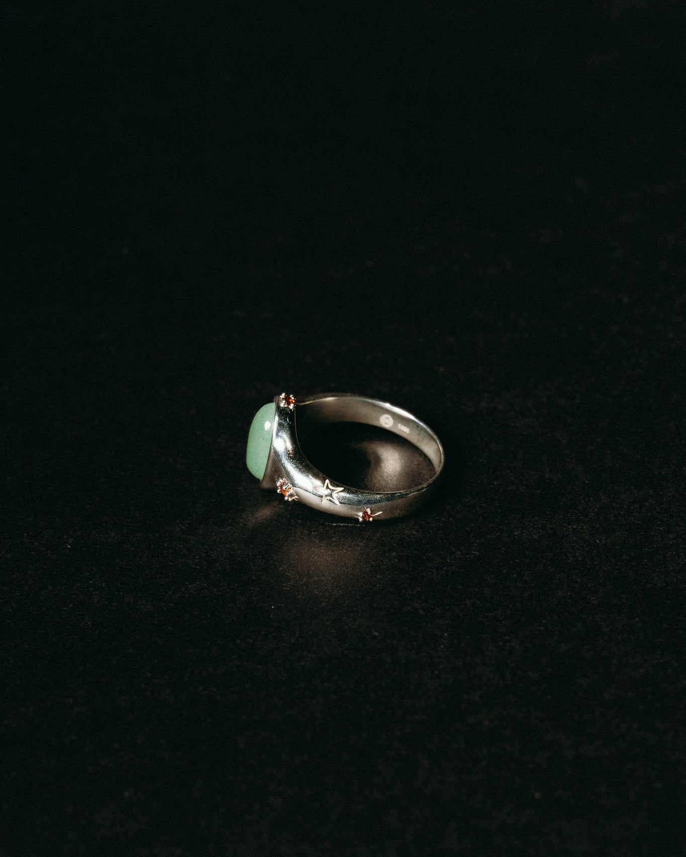 Celestial Jade Ring - Sterling Silver