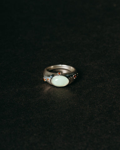 Signet Jade Ring - Sterling Silver