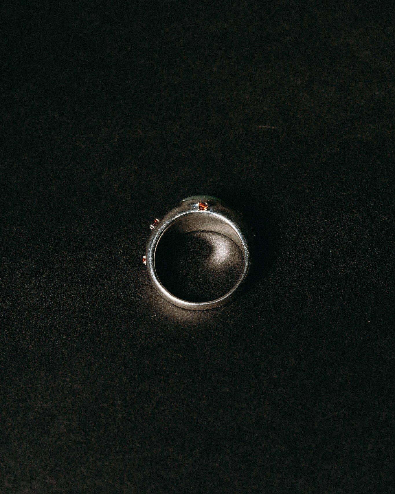 Signet Jade Ring - Sterling Silver